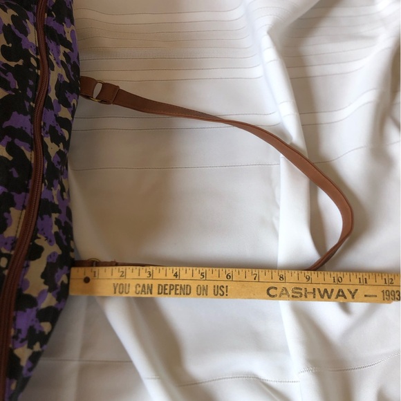 Purple Leopard Print Canvas and Faux Leather Overnight Bag - Picture 9 of 16